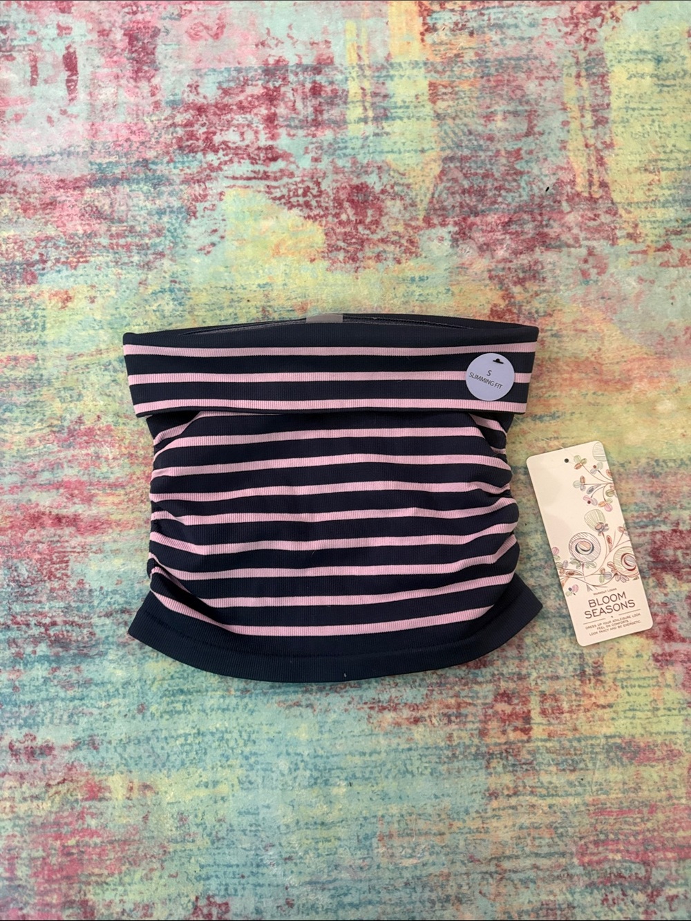 Navy & Pink tube top